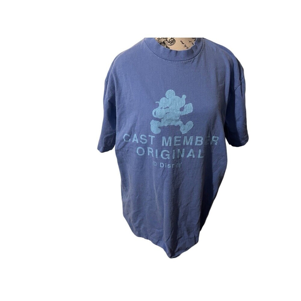 Vintage Disney Cast Member Original Mickey Mouse Blue T Shirt Size Large RARE